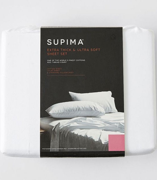 Supima Sheet Set - White - Super King Bed