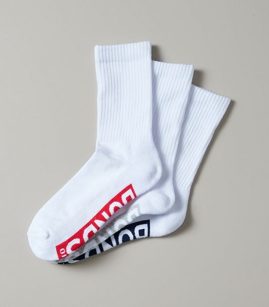 Bonds 3 Pack Aussie Cotton Cushioned Crew Socks