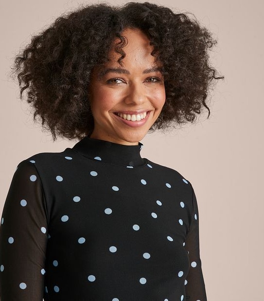 Lily Loves Mesh Turtleneck Top