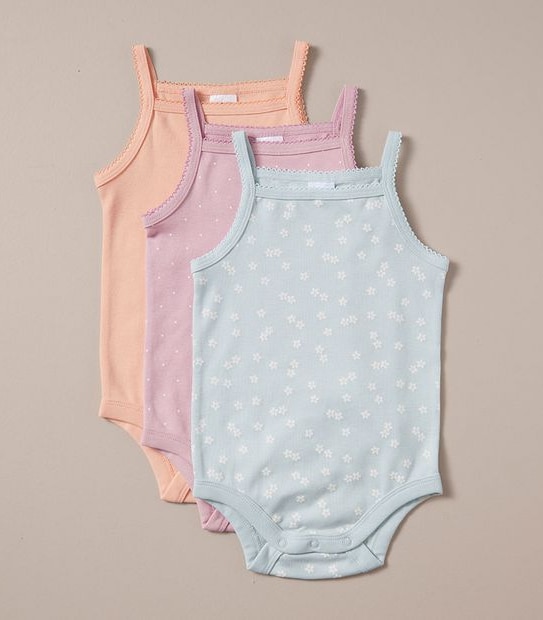 S23 249219_02 G SINGLET PRNT BODYSUT 3PK MINI FLWR 1 of 5