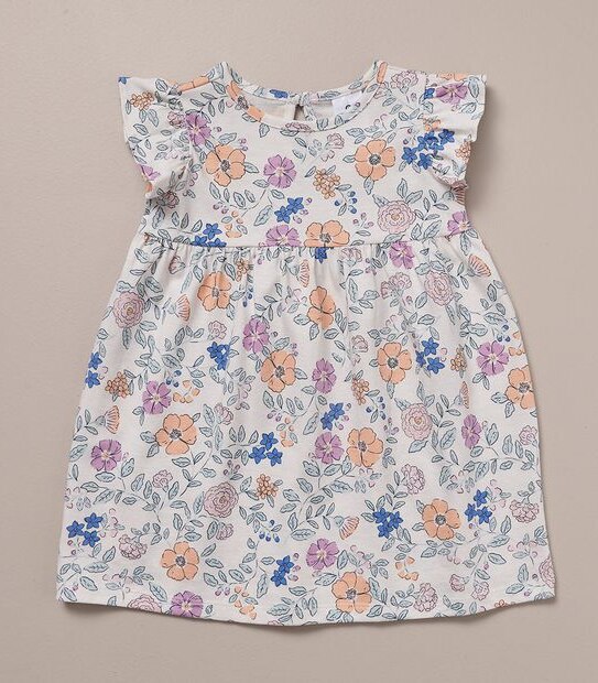 S23 251844_01 G SS JERSEY DRESS LEAFY FLORAL GRDNA