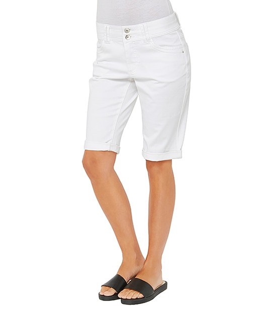 Denim Bermuda Shorts - White