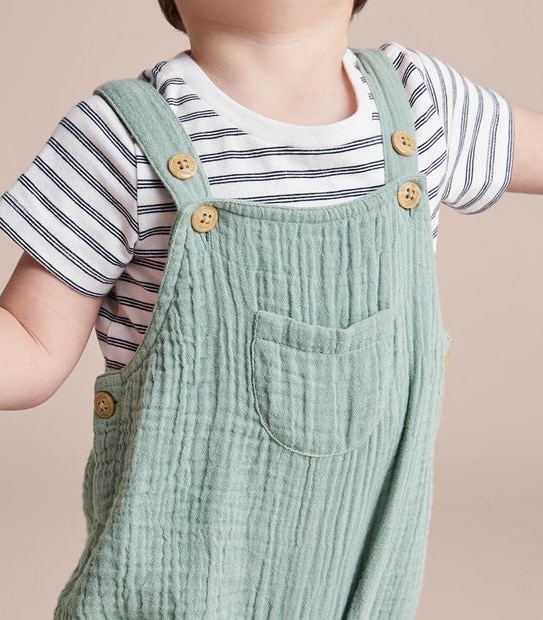 2 Piece Baby Shortall and T-shirt Set
