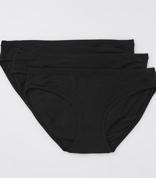 Lily Loves 3 Pack Soft Stretch Bikini Briefs - Black