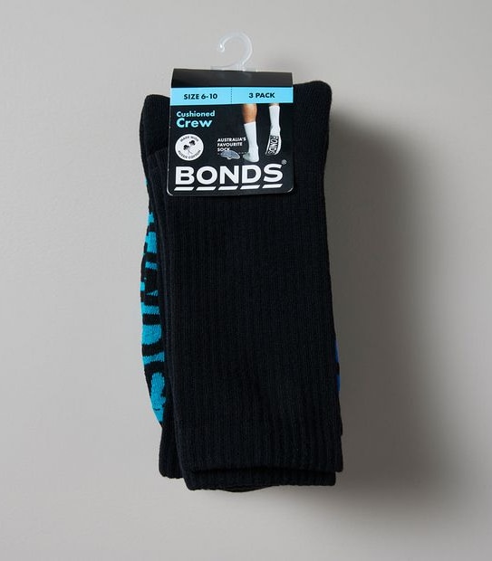 Bonds 3 Pack Aussie Cotton Cushioned Crew Socks
