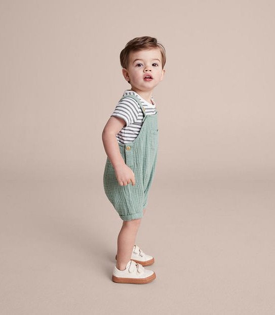 2 Piece Baby Shortall and T-shirt Set