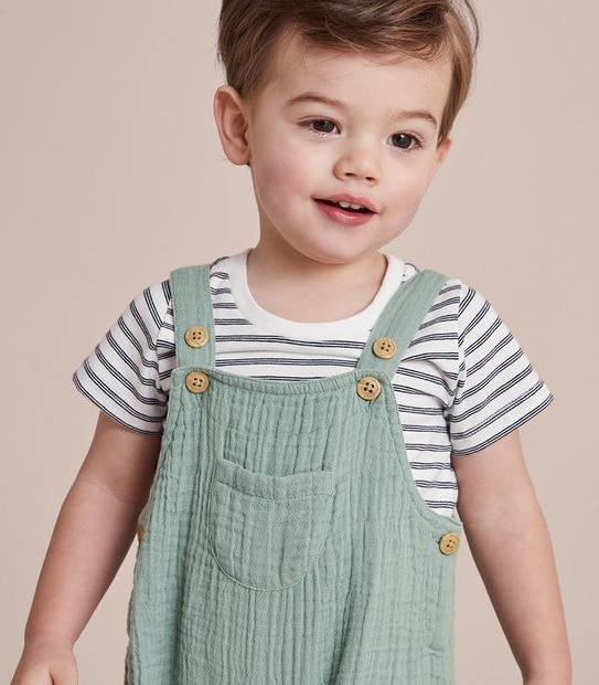 2 Piece Baby Shortall and T-shirt Set