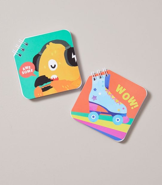 2 Pack Sqaure Mini Notebooks - Rollerskate