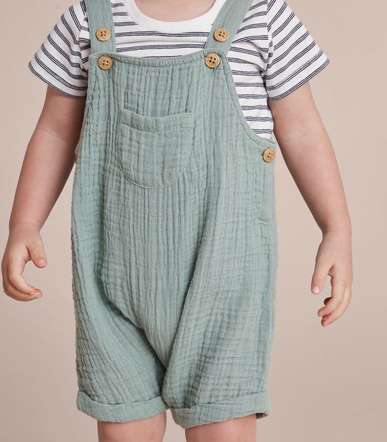 2 Piece Baby Shortall and T-shirt Set