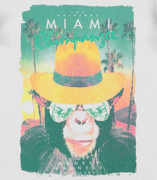 Boys' Short Sleeve Miami Monkey Print T-Shirt