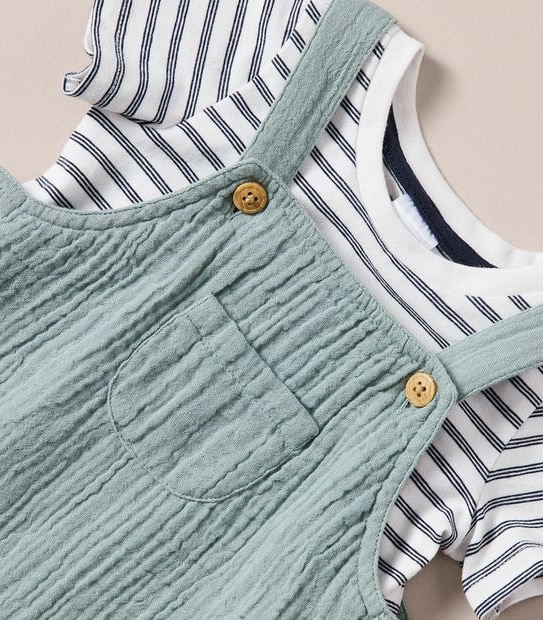 2 Piece Baby Shortall and T-shirt Set