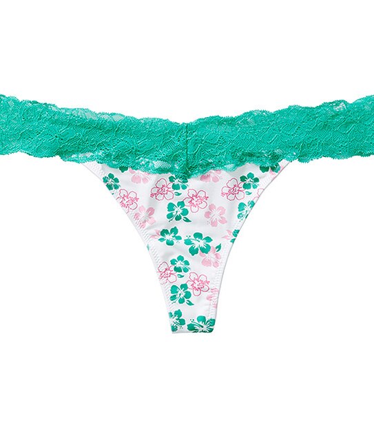 Lace G-string - Green Hibiscus