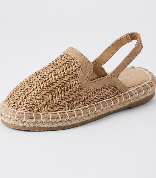 Raffia Sling Back Sandals - Neutral