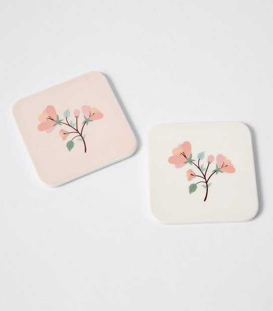 4 Pack Floral Cork Back Coasters