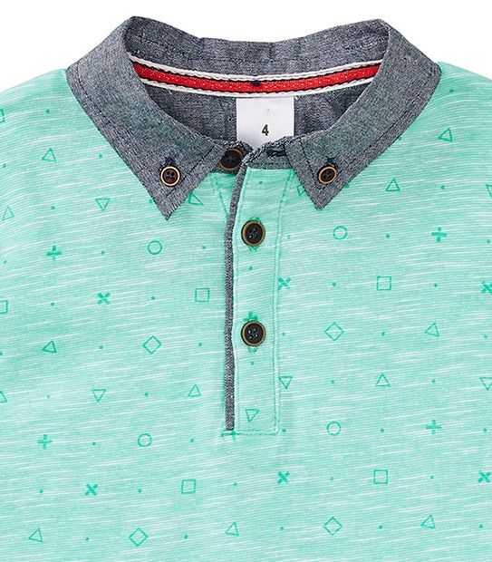 Boys' Short Sleeve Print Polo Top