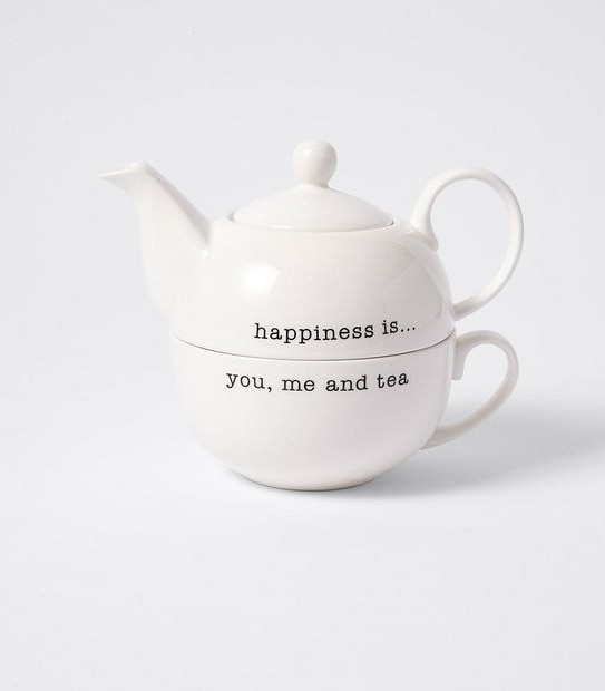 Printed Stackable Tea Cup & Pot Set