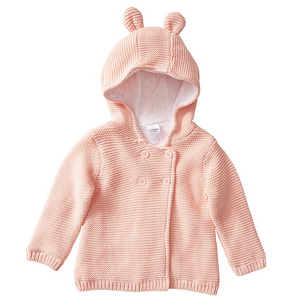 Knit Hooded Cardigan With Ears - Pink Target Australia