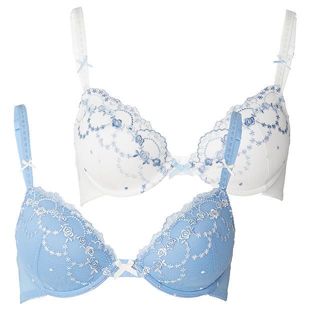 Lily Loves 2 Pack Embroidered Plunge Bras Lily Loves 2 Pack Embroidered Plunge Bras