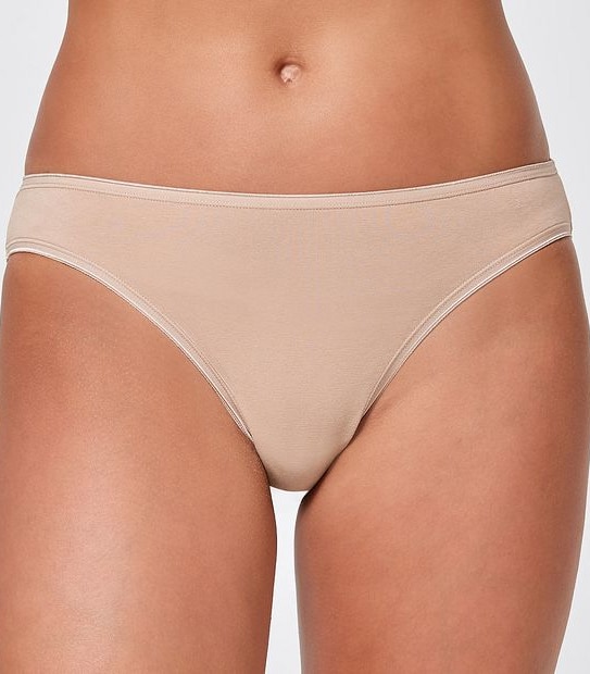 2 Pack Aloe Vera Infused Bikini Briefs - Brown Latte