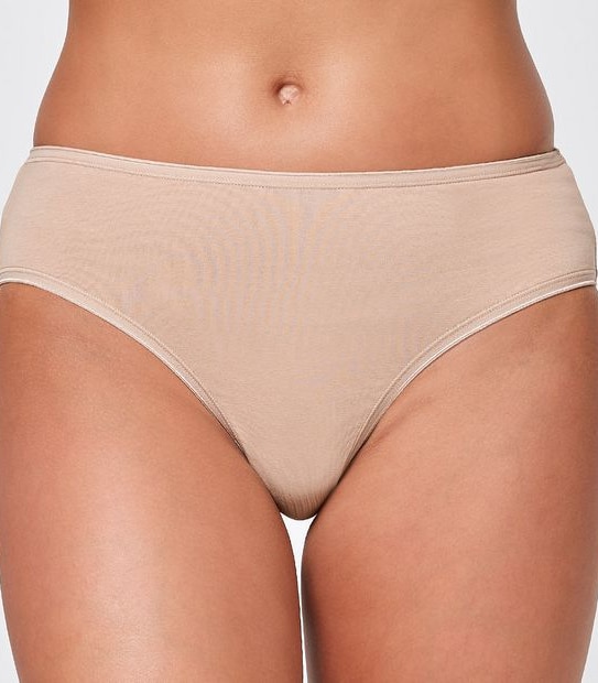 2 Pack Aloe Vera Infused Midi Briefs - Brown Latte