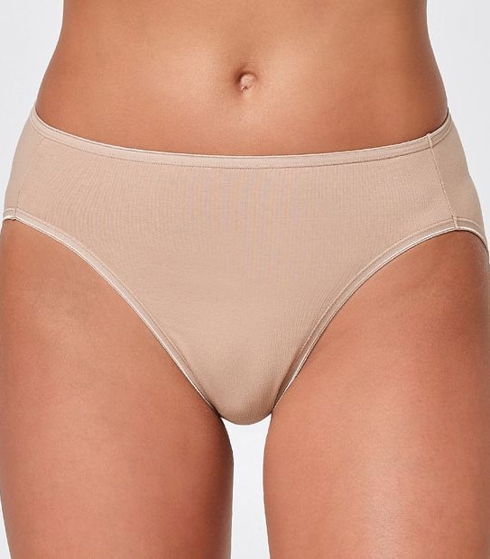 2 Pack Aloe Vera Infused High Cut Briefs - Brown Latte