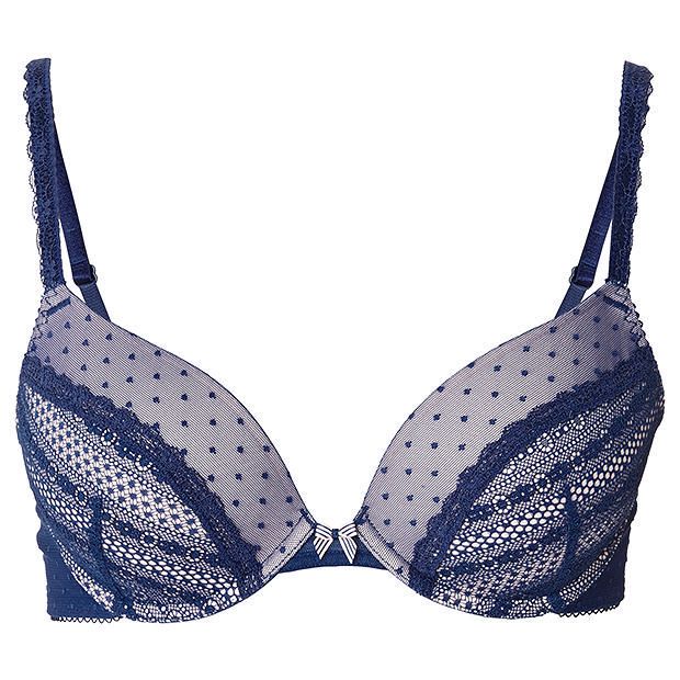 Lily Loves Geo Lace Push Up Bra - Navy Lily Loves Geo Lace Push Up Bra - Navy