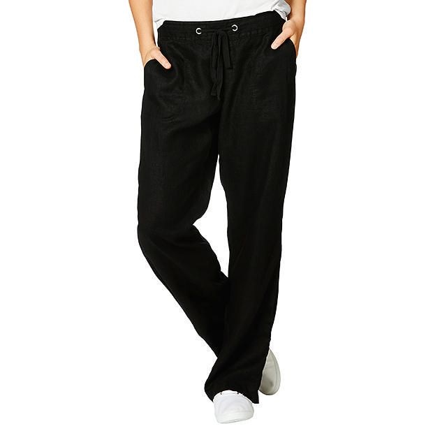 Wide Leg Linen Pants - Black | Target Australia