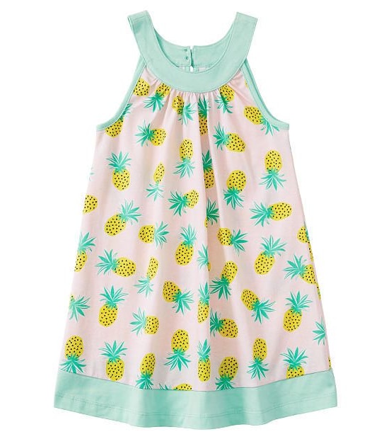 Sleeveless Pineapple Print Dress