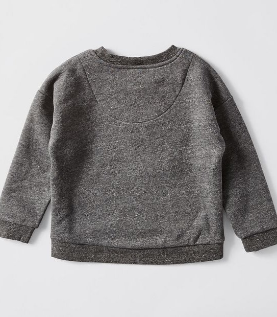 Reversible Sequin Squirrel Crew Neck Jumper - Dark Grey