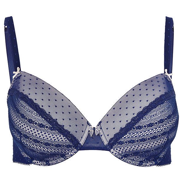 Lily Loves Geo Lace Fuller Cup Plunge Bra - Navy Lily Loves Geo Lace Fuller Cup Plunge Bra - Navy