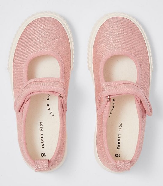 Kids Junior Canvas Mary Jane Flats - Pink