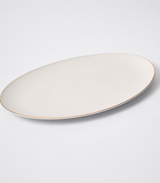 Gold Rim Oval Serving Plate