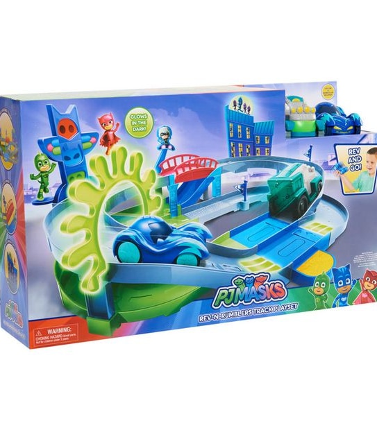 PJ Masks Nighttime Adventures Rev-N-Rumblers Track Playset