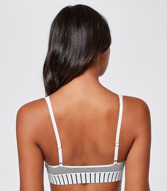 Lily Loves Crop Bra - White/Black Stripe