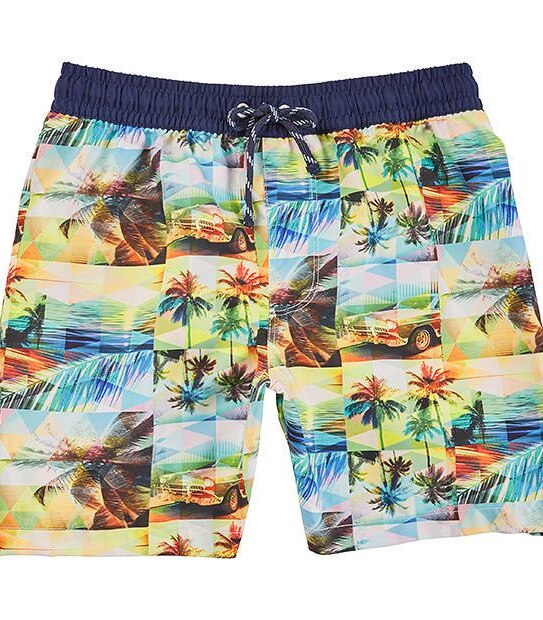 Geometric Sunset Photo Print Boardshort