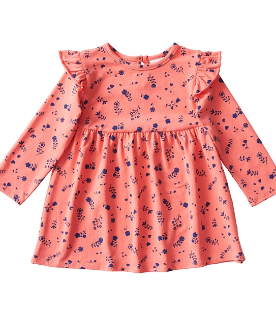 Girls' Floral Print Long Sleeve Dress
