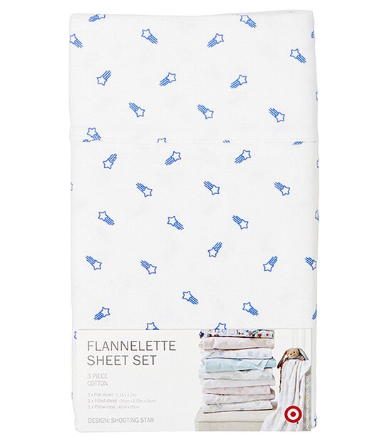3 Piece Flannelette Sheet Set - Shooting Star