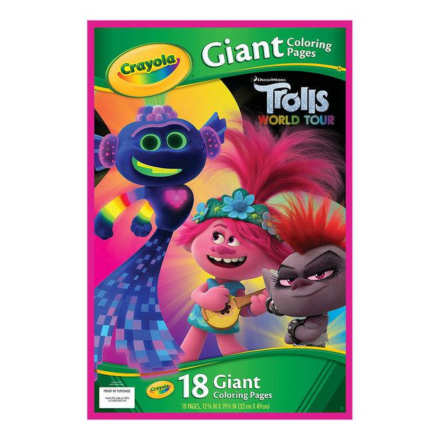 crayola trolls 2 world tour giant colouring pages