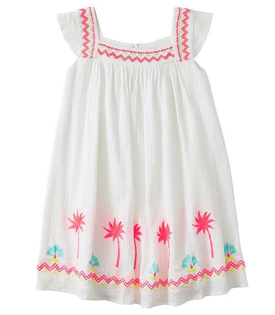 Embroidered Cheesecloth Dress