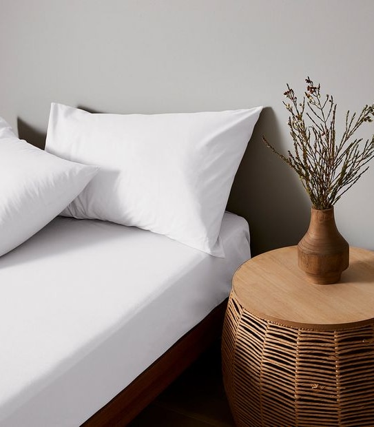 Arlo Stonewash Fitted Sheet - White