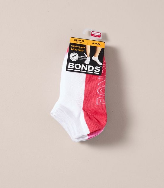 4 Pack Bonds Low Cut Socks