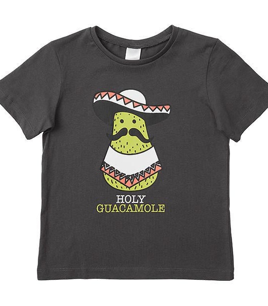 Short Sleeve Holy Guacamole Print T-Shirt