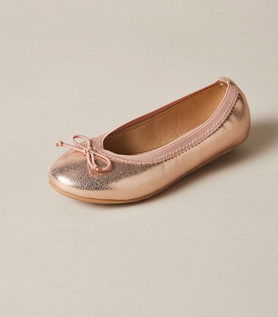 Kids Junior Metallic Ballet Flats
