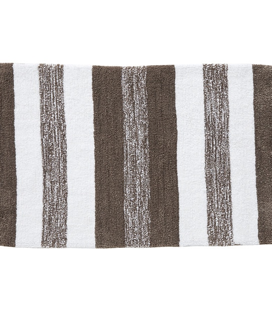 Grandeur Marle Stripe Bath Mat - Thistle + White