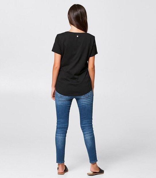 Dannii Minogue Petites Short Sleeve Jersey T-Shirt - Black