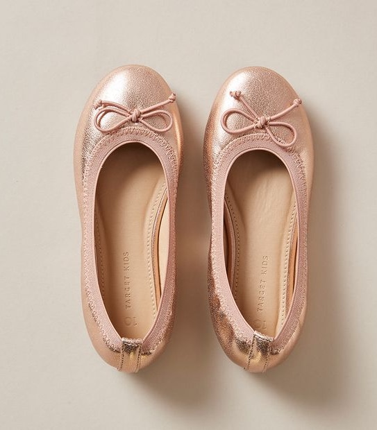 Kids Junior Metallic Ballet Flats