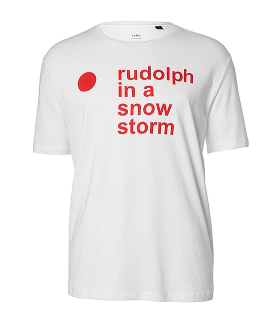 Men's Short Sleeve Christmas T-Shirt - Rudolph in a Snow Storm