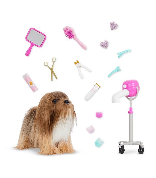 Our Generation 6" Hair Play Dog Lhasa Apso Pup & Accessory Set