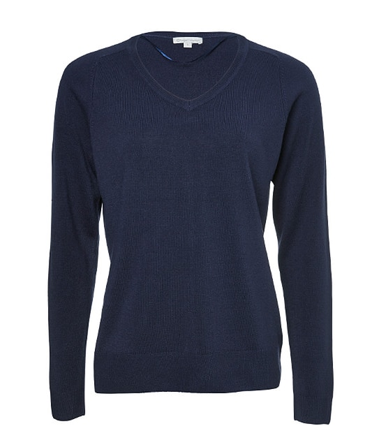 Cashmere Feel V-Neck Jumper - Navy