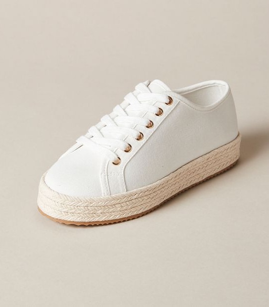 Kids Senior Espadrille Lace-Up Sneakers